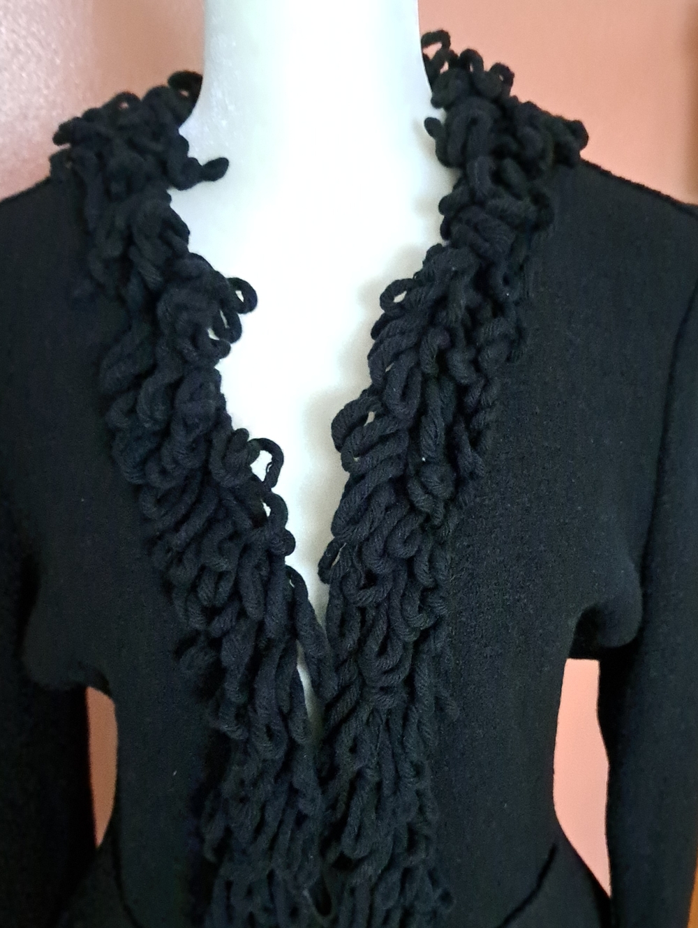 Women's Black Ruffle-Trim Jacket